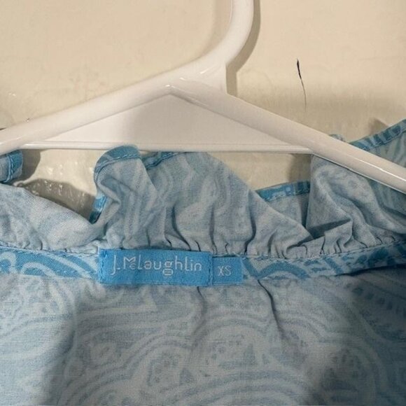 J McLaughlin Dress Womens XS Paisley Sleeveless Ruffle Collar Pockets - Picture 3 of 8